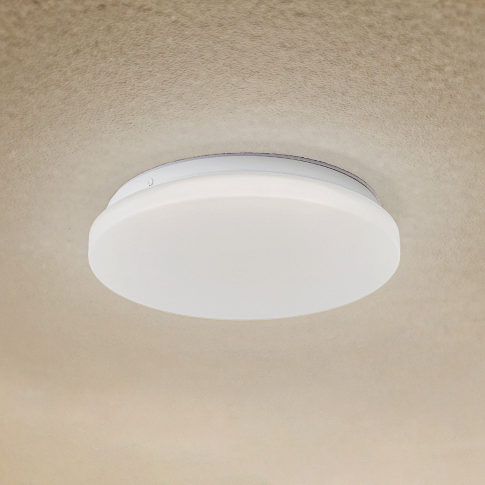 Lindby LED buiten plafondlamp Kirkola, 3000 K, Ø 26 cm, wit